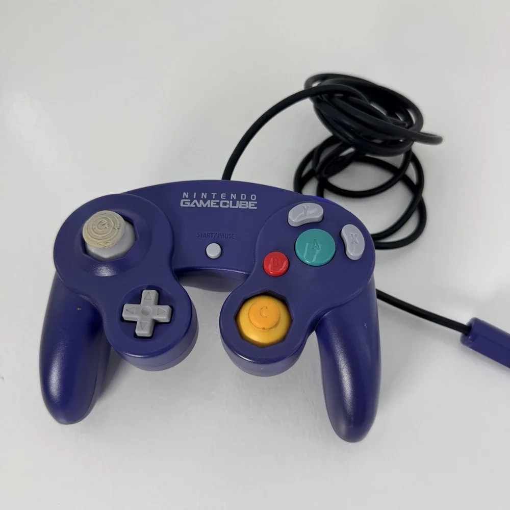 Nintendo GameCube Controller Purple Indigo OEM Original DOL-003 Tested & Working